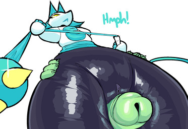 anthro blue_body clitoris disembodied_penis duo featureless_chest female genitals glans green_glans green_penis holding_object holding_whip low-angle_view machine male male/female penis sex thick_thighs thigh_sex vulva whip yellow_eyes uromatsu deltarune undertale_(series) tasque_manager android darkner felid feline mammal robot hi_res