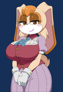 anthro big_breasts breasts clothed clothing female fur hair huge_breasts looking_at_viewer mature_anthro mature_female simple_background smile solo standing tail topwear wide_hips the-sonic-x sega sonic_the_hedgehog_(series) vanilla_the_rabbit canid lagomorph leporid mammal rabbit alpha_channel digital_media_(artwork) hi_res
