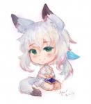 accessory book clothed clothing female fur hair hair_accessory hair_ribbon kneeling ribbons solo asu-hime bunny_and_fox_world ania_(fu8) animal_humanoid arctic_fox canid canid_humanoid canine canine_humanoid fox fox_humanoid humanoid mammal mammal_humanoid true_fox hi_res