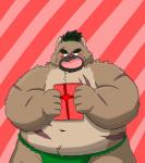 anthro asian_clothing belly blush brown_body brown_fur clothing cute_fangs east_asian_clothing fangs fundoshi fur holidays humanoid_hands japanese_clothing kemono male navel overweight overweight_anthro overweight_male scar solo teeth underwear tubz_thapbear12 wanko_ekaki1212 yuuh1212 fundoshi's_day lifewonders tokyo_afterschool_summoners valentine's_day yasuyori_(tas) canid canine canis domestic_dog mammal 2020 hi_res