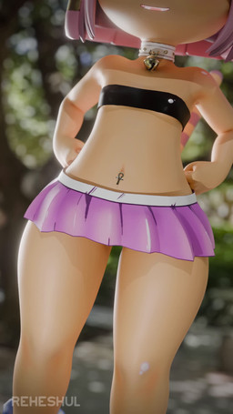 anthro bandeau bottomwear bouncing_breasts breasts clothed clothing collar exhibitionism female genitals hair ineffective_clothing navel navel_piercing no_underwear outside piercing pink_hair skirt small_breasts solo tail teeth tongue topwear upskirt vulva reheshul zy0n7_(modeler) animal_crossing nintendo ankha_(animal_crossing) domestic_cat felid feline felis mammal 3d_(artwork) 3d_animation 9:16 animated digital_media_(artwork) hi_res no_sound short_playtime video