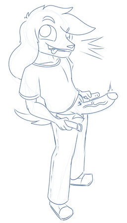anthro clothing genitals looking_at_viewer male one_eye_closed penis solo tongue tongue_out wink winking_at_viewer lechugansfw daniel_(lechugansfw) bird_dog canid canine canis cocker_spaniel domestic_dog hunting_dog mammal spaniel 2026 absurd_res hi_res sketch