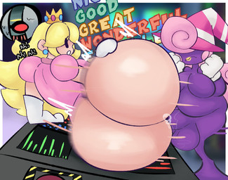 balls big_balls big_breasts big_butt blonde_hair bodily_fluids breasts bubble_butt butt clothing crown female female_penetrated gameplay_mechanics genital_fluids genitals ghost_tail gloves group gynomorph gynomorph/female gynomorph_penetrating gynomorph_penetrating_female hair handwear hat headgear headwear huge_butt human_on_humanoid human_penetrated humanoid_penetrating humanoid_penetrating_human intersex intersex/female intersex_penetrating intersex_penetrating_female interspecies legless lips lipstick long_hair machine makeup motion_lines not_furry penetration penile penile_penetration penis penis_in_vagina pink_hair precum purple_body purple_skin sex slightly_chubby slightly_chubby_gynomorph slightly_chubby_intersex sweat text trio vaginal vaginal_fluids vaginal_penetration white_clothing white_gloves white_handwear wide_hips witch_hat yellow_lips yellow_lipstick poodleskapoodle mario_bros nintendo paper_mario paper_mario:_the_thousand_year_door princess_peach tec-xx vivian_(mario) human humanoid mammal robot shadow_siren 2026 english_text hi_res trans_(lore) trans_woman_(lore)