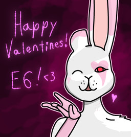 anthro blowing_kiss custom_fur_patterns female fur heart_symbol holiday_message holidays looking_at_viewer one_ear_up one_eye_closed open_mouth painted_fur red_eyes simple_background solo text white_body white_fur wink winking_at_viewer bird_at_night e621 valentine's_day eve_the_bunny domestic_rabbit humanoid lagomorph leporid mammal oryctolagus pannon_white_rabbit rabbit digital_drawing_(artwork) digital_media_(artwork) hi_res