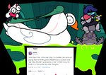 anthro banana big_penis boat clothing duo food fruit genitals huge_penis hyper hyper_genitalia hyper_penis looking_at_viewer male penis plant text torn_clothing tweet vehicle watercraft superiorfox deltarune undertale_(series) kris_(deltarune) ralsei rouxls_kaard anatid anseriform anserinae avian bird bovid caprine goat mammal swan english_text