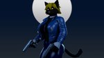 anthro black_body black_fur blonde_hair blue_clothing bottomwear choker clothing dual_wielding female fur gloves gun hair handgun handwear holding_object holding_weapon jacket jewelry leather leather_bottomwear leather_clothing leather_jacket leather_pants leather_topwear looking_at_viewer moon necklace neckwear pants pink_nose pistol ranged_weapon simple_background solo topwear weapon yellow_eyes thevestige petruz_(copyright) cat_(petruz) felid feline mammal 3d_(artwork) digital_media_(artwork) hi_res source_filmmaker_(artwork)