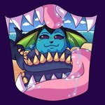 alternate_color beach coiling collar duo ear_piercing eating female feral furgonomics furry-specific_piercing piercing sea seaside uvula vore water willing_prey yappyyamper_(artist) nintendo pokemon eeveelution generation_1_pokemon pokemon_(species) vaporeon hi_res