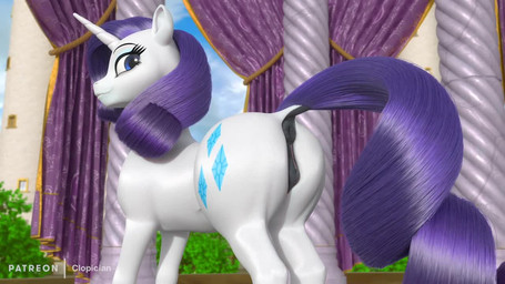 animal_genitalia animal_vulva anus blue_eyes butt clitoral_winking clitoris cutie_mark detailed_background equine_anus equine_genitalia equine_vulva eyebrows eyelashes female feral fur genitals hair horn moan presenting presenting_anus presenting_hindquarters presenting_vulva puffy_anus purple_hair seductive smile solo vulva white_body white_fur clopician friendship_is_magic hasbro my_little_pony mythology rarity_(mlp) equid equine mammal mythological_creature mythological_equine unicorn 16:9 2021 3d_(artwork) 3d_animation animated digital_media_(artwork) short_playtime sound video widescreen