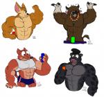 abs anthro big_muscles bulge clothing flexing hat headgear headwear male melanistic muscular muscular_male nude pecs scar shirt simple_background solo tank_top tight_clothing topwear white_background caseyljones disney zootopia duke_weaselton finnick_(zootopia) renato_manchas yax bovid bovine canid canine felid fennec_fox fox jaguar long-tailed_weasel mammal mustelid musteline pantherine true_fox true_musteline weasel yak multiple_images