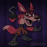 anthro machine male outline pirate solo toony artdexo2000 five_nights_at_freddy's scottgames foxy_(fnaf) animatronic canid canine fox mammal robot 1:1 absurd_res hi_res