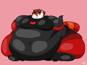 5_fingers 5_toes anthro belly big_belly biped black_body black_clothing black_fur black_nose bottomwear brown_hair claws clothing eyebrows facial_markings feet fingers flabby_arms front_view fur gloves_(marking) hair head_markings huge_belly huge_hips huge_thighs hyper hyper_hips hyper_thighs leg_markings lipstick looking_forward makeup male markings midriff moobs morbidly_obese morbidly_obese_anthro morbidly_obese_male multicolored_body multicolored_fur navel obese obese_anthro obese_male orange_body orange_fur overweight overweight_anthro overweight_male pink_background red_body red_clothing red_eyes red_fur ring_(marking) ringed_tail shirt short_hair simple_background smile socks_(marking) solo standing striped_markings striped_tail stripes tail tail_markings thick_thighs three-quarter_view toe_claws toes topwear white_body white_fur wide_hips batspid2 vaughn_valentine_(juicybubble) ailurid mammal red_panda 2018 4:3 cel_shading digital_drawing_(artwork) digital_media_(artwork) full-length_portrait portrait shaded signature
