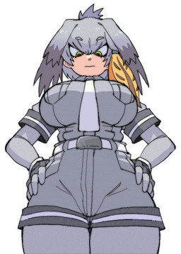 belt big_breasts bottomwear breasts clothed clothed_female clothed_humanoid clothing eyebrow_through_hair eyebrows feathers female female_humanoid fingers front_view grey_body grey_bottomwear grey_clothing grey_feathers grey_hair grey_shirt grey_shorts grey_topwear hair hands_on_hips light_body light_skin looking_down mouth_closed necktie shirt shorts simple_background solo topwear translucent translucent_hair white_background pantsu-ripper kemono_friends shoebill_(kemono_friends) animal_humanoid avian avian_humanoid bird bird_humanoid humanoid pelecaniform pelecaniform_humanoid shoebill_humanoid 2025 digital_drawing_(artwork) digital_media_(artwork) portrait three-quarter_portrait