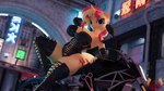 anthro biped blurred_background breasts clothed clothing ear_piercing ear_ring eyelashes female hair horn latex latex_clothing legwear looking_at_viewer motorcycle multicolored_hair piercing pupils red_hair ring_piercing solo thick_thighs thigh_highs two_tone_hair vehicle loveslove equestria_girls hasbro my_little_pony mythology sunset_shimmer_(eg) equid equine mammal mythological_creature mythological_equine unicorn 16:9 3d_(artwork) 4k absurd_res digital_media_(artwork) hi_res widescreen