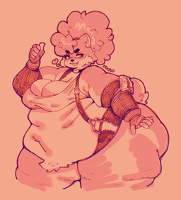 anthro belly big_belly big_butt butt clothed clothing cosplay fat_rolls female fluffy fluffy_hair hair huge_belly huge_butt nipple_outline obese overweight partially_clothed solo wide_hips eldiipiid final_fantasy final_fantasy_vii square_enix sabrina_(eldiipiid) tifa_lockhart canid canine canis domestic_dog herding_dog mammal pastoral_dog welsh_corgi hi_res