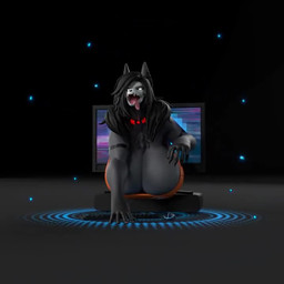 all_fours alternative_fashion anal anal_masturbation anal_penetration anthro anus areola arm_tattoo big_breasts black_background black_clothing black_hair black_nails black_sclera black_tail black_thong black_topwear black_underwear bodily_fluids bone breasts buttplug buttplug_in_ass buttplug_insertion cleavage clitoral_hood clitoral_hood_piercing clitoris clothed clothing collar colored_nails computer_keyboard computer_mouse digitigrade ear_piercing electronics feet female front_view fur genital_piercing genitals goth grey_areola grey_body grey_fur grey_nipples hair huge_breasts humanoid_genitalia humanoid_vulva leg_tattoo long_hair masturbation monitor nails nipple_piercing nipples nude object_in_ass open_mouth orange_clothing orange_topwear penetration piercing plug_(sex_toy) plug_insertion rear_view saliva sex_toy sex_toy_in_ass sex_toy_insertion shoulder_tattoo simple_background skull skull_head solo tail tattoo thick_thighs thigh_tattoo thong through_screen topwear underwear vulva white_eyes wide_hips general_buta scp_foundation scp-1471-a canid canid_demon demon malo mammal skull_dog skulldog_(species) 1:1 3d_(artwork) 3d_animation animated digital_media_(artwork) long_playtime loop turntable_(animation) webm