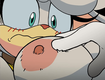 ambiguous_gender anthro areola big_areola big_breasts blush blush_lines breast_fondling breast_play breasts female female/ambiguous flustered fondling fur hand_on_breast nipples petting teasing white_body white_fur inker_comics idw_publishing sega sonic_the_hedgehog_(comics) sonic_the_hedgehog_(idw) sonic_the_hedgehog_(series) lanolin_the_sheep_(sonic) bovid caprine mammal sheep 2025 2d_animation animated loop no_sound short_playtime webm