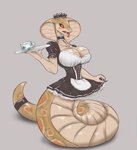 apode blush breasts clothing container cup female holding_plate legless maid_uniform non-mammal_breasts open_mouth platter red_sclera serpentine simple_background solo tea_cup tongue tongue_out uniform waiter impracticalart x-com draconcopode naga reptile scalie snake viper_(x-com)