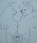 angry anthro breast_squish breasts breasts_frottage female fighting_over_girl group mature_anthro mature_female nervous smug squish trio perrox nintendo pokemon bear generation_2_pokemon generation_6_pokemon mammal pangoro pokemon_(species) ursaring 2023 absurd_res black_and_blue hi_res monochrome traditional_media_(artwork)