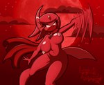 anthro areola big_breasts blush bodily_fluids bouncing_breasts breasts exhibitionism female genital_fluids genitals innie_pussy moon navel nipples nude outside pokemorph pussy red_monochrome red_moon solo vaginal_fluids lunaris_parukia nintendo pokemon yami_(lunaris_parukia) absol generation_3_pokemon pokemon_(species) 2024 absurd_res digital_media_(artwork) hi_res