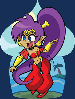 bandeau blue_eyes breasts clothing crown ear_piercing ear_ring female footwear hair headgear humanoid_pointy_ears long_hair not_furry open_mouth open_smile piercing pointy_ears ponytail purple_hair ring_piercing smile solo tiara topwear water t-3000 shantae_(series) wayforward shantae genie humanoid 2015 alpha_channel hi_res
