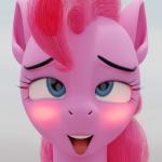 ahegao blush female looking_pleasured open_mouth simple_background solo tongue tongue_out goldencarrot friendship_is_magic hasbro my_little_pony pinkie_pie_(mlp) equid equine horse mammal pony 1:1 3d_(artwork) digital_media_(artwork)