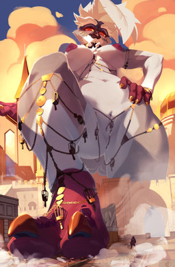 2_toes ambiguous_gender anthro anthro_focus areola beak bodily_fluids breasts butt butt_from_the_front cage clitoris cloud collar destroyed_building extreme_size_difference eyebrows fantasy feather_hair feathers feet female female_focus genital_fluids genitals glowing glowing_eyes gold_(metal) gold_jewelry grey_body grey_feathers group hair hand_on_hip jewelry jewelry_only kneeling light looking_at_viewer looking_down looking_down_at_viewer low-angle_view macro macro_anthro macro_female macro_focus medieval navel nipples nude nude_anthro nude_female on_one_knee pink_areola pink_nipples pink_vulva pseudo_hair red_eyes shadow silhouette silhouetted_body size_difference sky solo_focus spiked_collar spikes talons thick_eyebrows toes town vaginal_fluids vulva white_body white_feathers white_hair yellow_sclera kerneldecoy joy_(shammy) avian bird owl 2026 absurd_res colored digital_drawing_(artwork) digital_media_(artwork) hi_res lighting shaded trans_(lore) trans_woman_(lore)