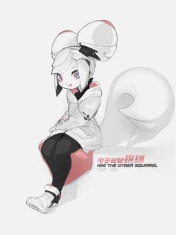animal_ears anthro biped black_clothing black_leggings black_legwear chinese_commentary clothed clothing coat colored_skin commentary double_bun english_commentary female footwear hair hair_bun joints leggings legwear light_smile looking_at_viewer machine mascot parted_lips robot_joints sandals shoes simple_background sitting solo squirrel_ears squirrel_tail symbol_in_eye tail text thin_calves thin_legs thin_thighs three-quarter_view toeless_legwear topwear tsurime white_body white_clothing white_coat white_footwear white_hair white_sandals white_skin white_topwear tyson_tan kde krita_(copyright) kiki_the_cyber_squirrel android mammal robot rodent sciurid tree_squirrel 2019 3:4 absurd_res digital_media_(artwork) full-length_portrait hi_res krita_(artwork) official_art portrait signature