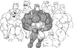 abs accessory anthro bag bdsm belt biceps big_bulge big_muscles biped blush bodily_fluids bondage bound bulge butt clothed clothing detailed_bulge eyebrows flexing flexing_bicep flexing_muscles frown fur gloves handwear headband headgear huge_bulge huge_muscles hyper hyper_bulge hyper_muscles male male_anthro multiple_poses muscular muscular_anthro muscular_male nipples pecs pose restraints rope rope_belt rope_bondage rope_harness short_ears simple_background solo sweat thick_eyebrows topless topless_anthro topless_male underwear remert ankama dofus dofus:_kerub's_bazaar bear giant_panda mammal pandawa better_version_at_source digital_media_(artwork) hi_res monochrome