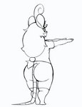 anthro arms_out barefoot bending_knees big_butt big_ears bottomwear butt clothing cowlick exercise eyewear feet female freckles glasses hair messy_hair shorts solo spandex spandex_shorts squats thick_thighs tight_bottomwear tight_clothing tight_shorts topwear digitalpelican tina_(digitalpelican) mammal mouse murid murine rodent 2d_animation animated frame_by_frame short_playtime