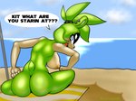 anthro beach big_breasts big_butt breasts butt ear_piercing female nude nude_beach piercing seaside solo justtaylor idw_publishing sega sonic_the_hedgehog_(comics) sonic_the_hedgehog_(idw) sonic_the_hedgehog_(series) surge_the_tenrec afrosoricid mammal tenrec absurd_res hi_res