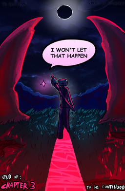 anthro blood bodily_fluids clothed clothing dialogue duo female horn melee_weapon speech_bubble sword tail text weapon brradett lernie_(brradett) love_goddess_(brradett) scalie absurd_res colored comic digital_media_(artwork) english_text hi_res