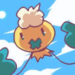 ambiguous_gender angry cloud front_view looking_at_viewer not_furry reaching sky solo yellow_body zaikudo nintendo pokemon drifloon generation_4_pokemon pokemon_(species) shiny_pokemon 1:1 digital_media_(artwork) low_res oekaki