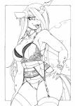 absurd_res anthro arthropod big_breasts black_and_white bra bracelet breasts changeling cleavage clothed clothing ear_piercing ear_ring fangs female friendship_is_magic garter_belt garter_straps hasbro hi_res insect_wings jewelry legwear lingerie longinius looking_at_viewer monochrome my_little_pony panties piercing queen_chrysalis_(mlp) ring ring_piercing solo stockings teeth tongue tongue_out traditional_media_(artwork) underwear wedding_lingerie wings