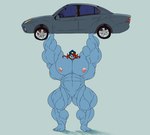 big_muscles female huge_muscles hyper hyper_muscles lifting_object muscular nude solo nutbody_owns undertale_(series) undyne fish humanoid marine absurd_res hi_res