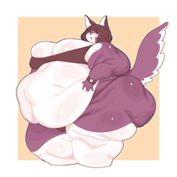 5_fingers anthro bangs belly big_belly big_breasts big_butt black_hair black_nose blush bracelet breasts bulging_breasts butt cellulite chubby_cheeks cleavage cleavage_overflow clothed clothing double_chin eyelashes fat_arms fat_legs female fingers fur hair huge_belly huge_breasts jewelry morbidly_obese morbidly_obese_anthro morbidly_obese_female multicolored_body multicolored_fur navel obese obese_anthro obese_female open_mouth overweight overweight_anthro overweight_female panties purple_body purple_fur shirt short_hair simple_background solo standing tail tan_background thick_thighs three-quarter_view topwear two_tone_body two_tone_fur undersized_clothing undersized_topwear underwear white_body white_fur kafekafei sasha_(kafekafei) canid canine canis domestic_dog mammal 1:1 2025 absurd_res hi_res portrait three-quarter_portrait