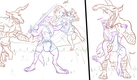 abdominal_bulge ambush anal anal_penetration animal_genitalia anthro anthrofied armor aroused balls battle belt big_balls big_bulge big_penis bodily_fluids bottomwear bounce bulge captured claws clothed clothing detailed_bulge dominant drooling erection erection_under_clothing face_lick fallen_hero feet_in_air fight fighting_pose fluffy forced from_behind_position fucked_silly fur genitals grin grinning_at_partner group helpless holding_arm huge_balls huge_penis humping hyper hyper_balls hyper_genitalia hyper_penis imminent_anal imminent_rape imminent_sex large_sheath licking lifting_partner loincloth male male/male melee_weapon mostly_nude mouth_shot open_mouth paws penetration penetration_through_clothing penis pose pounce raised_leg revealing_outfit saliva scabbard sex sex_through_clothing sheath sheath_bulge shield shield_on_back size_difference skimpy smile smirk smirking_at_partner smug smug_grin speedo spread_legs spreading stretchy stretchy_bulge stretchy_fabric swimwear sword sword_on_back tail tasting tenting thrust_lines thrusting tight_bulges tight_clothing tight_underwear tongue tongue_out topless topless_male trapped two_panel_image unconvincing_armor underwear weapon whimper conditional_dnp samagthrav2 nintendo the_legend_of_zelda link_(wolf_form) blin_(tloz) bokoblin canid canine canis mammal moblin moblin_(breath_of_the_wild) wolf absurd_res hi_res