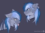 ear_piercing ear_ring ear_tuft eyewear fangs glasses heterochromia male piercing ring_piercing smile solo teeth tongue tongue_out tuft wings snowstormbat hasbro my_little_pony midnight_snowstorm bat_pony equid equine horse mammal pony hi_res