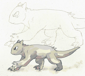 ambiguous_feral ambiguous_gender closed_smile feral fur mouth_closed smile solo tail tan_body tan_fur tan_tail walking strawgoatcult mammal mustelid musteline 2026 english_description hi_res