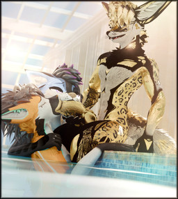 abs animal_genitalia animal_penis anthro balls biceps big_penis blue_body blue_fur body_worship canine_genitalia canine_penis erection fellatio fur genital_worship genitals group hair huge_penis hyper hyper_genitalia hyper_penis jewelry knot licking looking_pleasured male male/male male_penetrating multicolored_body multicolored_fur multicolored_hair muscular muscular_anthro muscular_male nude oral oral_penetration pecs penetration penile penis penis_lick penis_worship sex swimming_pool tail tenderness tongue trio worship lill_esp ddtghost lill_espion deuzear rexouium 3d_(artwork) absurd_res blender_(artwork) digital_media_(artwork) hi_res