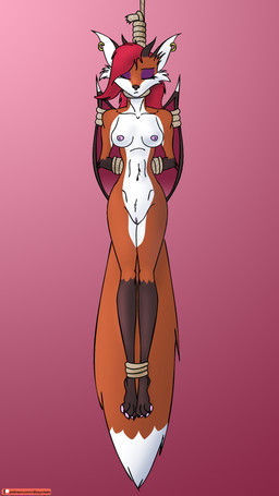 ankles_tied anthro areola asphyxiation bound breasts clitoral_hood corpse death ear_piercing ear_ring execution eyelashes eyes_closed eyeshadow feet female female_death fur genitals hands_behind_back hands_tied hands_tied_behind_back hanged horn makeup membrane_(anatomy) membranous_wings navel nipples noose nude piercing ring_piercing rope simple_background solo tail toes vulva wings wings_tied dizzyvixen canid canid_demon canine canine_demon demon fox mammal 9:16 digital_media_(artwork) hi_res
