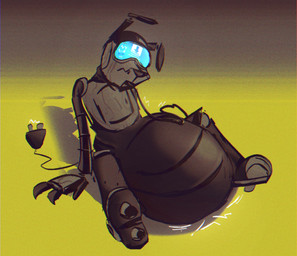 anthro belly belly_inflation bloated inflation machine male simple_background sitting sitting_on_ground solo toony unconscious visor wood vv0ltz erm_(vv0ltz) canid canine canis domestic_dog mammal robot chromatic_aberration hi_res trans_(lore) trans_man_(lore)