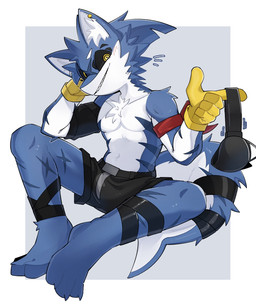 3_toes anthro armband bandage belt belt_buckle bent_legs biped black_bottomwear black_clothing black_sclera black_shorts blue_body bottomwear buckle claws clothing ear_piercing facial_scar feet fin geometric_background gills gloves handwear head_on_hand looking_at_viewer male male_anthro mask_off navel piercing scar sharp_teeth shorts simple_background sitting smile smiling_at_viewer smirk smirking_at_viewer solo straps tail teeth toe_claws toes white_body yellow_clothing yellow_eyes yellow_gloves yellow_handwear haco85_774 same-kun_(haco85_774) aquatic fish shark digital_media_(artwork) hi_res