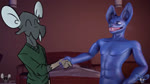 anthro bed blue_body clothed clothing duo eyes_closed fully_clothed fur furniture gesture grey_body grey_fur handshake inside looking_at_another male nude side_view text connivingrat twitchyanimation crat_(connivingrat) gin_(twitchyanimation) bat mammal murid murine rat rodent 16:9 2020 2d_animation 3d_(artwork) 3d_animation animated artist_collaboration artist_name digital_media_(artwork) hi_res high_framerate loop mixed_media no_sound short_playtime source_filmmaker_(artwork) watermark webm widescreen