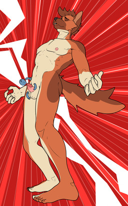anthro areola becoming_erect broken_chastity_cage chastity_cage chastity_cage_only chastity_device chastity_device_only feet genitals humanoid_feet humanoid_genitalia humanoid_hands humanoid_penis male metal_chastity_cage nipples nude nude_anthro nude_male pattern_background penis pink_areola pink_nipples plantigrade simple_background small_penis solid_chastity_cage solo striped_background wearing_chastity_cage wearing_chastity_device lundo frank_(joewolf1973) canid canine mammal absurd_res hi_res
