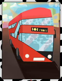 blue_sky cloud london_bus red_bus sky sun zero_pictured renzoxd wanderer-w0olf 101_dalmatian_street 101_dalmatians disney absurd_res hi_res