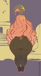 2016 absurd_res big_butt butt clothed clothing female footwear generation_6_pokemon gourgeist hair hi_res high_heels huge_butt humanoid liveforthefunk long_hair morganna_(1uped-art) nintendo not_furry pink_hair pokemon pokemon_(species) pokemorph rear_view solo standing sweater thick_thighs topwear wide_hips yellow_eyes