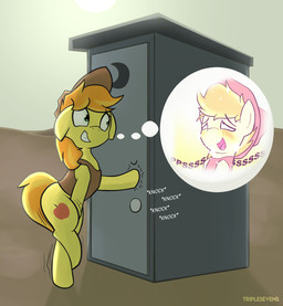 blush bodily_fluids clothed clothing crossed_legs desert desperation feral genital_fluids holding_crotch knocking male omorashi open_mouth outhouse outside peeing potty_dance solo topwear urine vest watersports triplesevens_(artist) friendship_is_magic hasbro my_little_pony braeburn_(mlp) earth_pony equid equine horse mammal pony 2020 digital_media_(artwork) hi_res