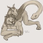 3_heads anthro ass_up happy jack-o'_pose living_tail male mane multi_head muscular nude open_mouth pose smile snake_tail tail teeth tongue unusual_anatomy unusual_tail werechimera wolfywetfurr_(artist) capcom dragon's_dogma european_mythology greek_mythology mythology bovid caprine chimera felid goat lion mammal mythological_chimera mythological_creature pantherine python reptile scalie snake werecreature 1:1 2021 hi_res sketch