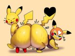 anthro ass_clapping ass_to_ass backsack balls black_bottomwear black_clothing black_ear_tips black_eyes black_pants black_tail_tip bodily_fluids bottomwear bottomwear_down butt clothed clothing cosplay_pikachu_(costume) dipstick_ears dipstick_tail duo ear_markings eyes_closed female furniture genitals heart_symbol heart_tail hyper looking_back male male/female markings mask motion_lines multicolored_ears onomatopoeia open_mouth open_smile orange_bottomwear orange_clothing orange_mask orange_pants pants pants_down partially_clothed pink_tongue red_cheeks red_mouth short_stack side_view simple_background sitting_on_stool smile smug sound_effects sports_mask sportswear stool sweat sweaty_butt tail tail_markings tan_background teapot_(body_type) text tongue wrestling_mask wrestling_outfit yellow_body yellow_ears yellow_tail thedeathcrow05 nintendo pokemon pikachu_libre generation_1_pokemon mammal mouse murid murine pikachu pokemon_(species) rodent 2025 colored digital_media_(artwork) hi_res shaded