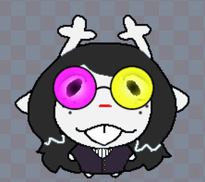 anthro antlers black_hair buckteeth clothing eyewear female freckles fusion glasses hair heterochromatic_glasses horn red_nose round_glasses solo suit teeth anonymous_artist deltarune noelling_(meme) undertale_(series) fan_character noelle_holiday spamelle spamton_g._spamton deer mammal new_world_deer reindeer